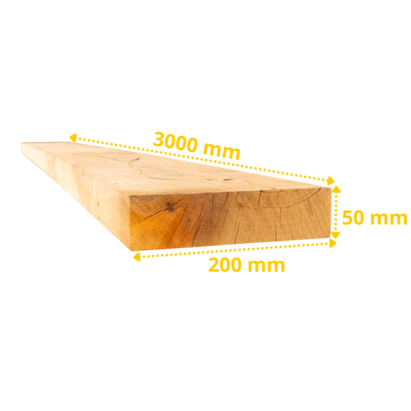 Lot de 30 planches de chêne 3000 x 200 x 50 mm