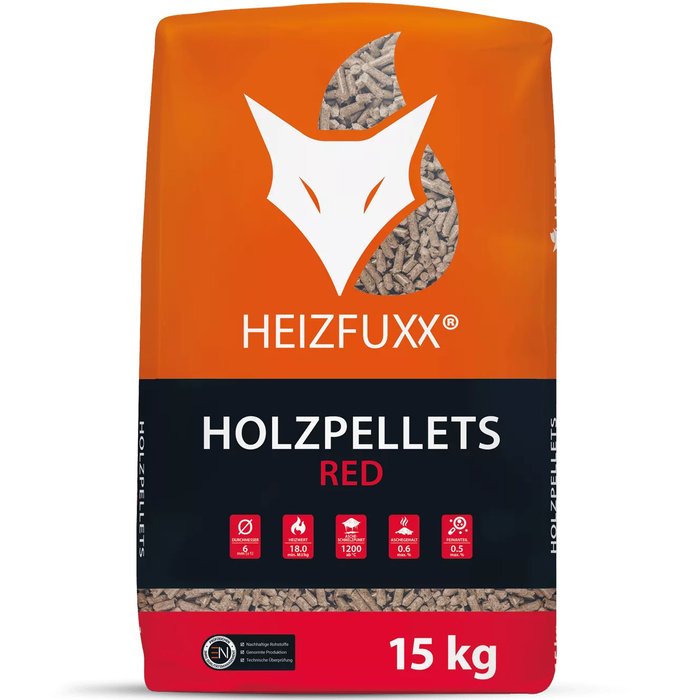 Granulés HEIZFUXX rouge EN+ A1 – Palette 65 sacs x 15kg
