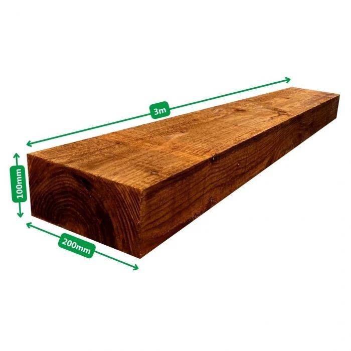 Pack de 20 traverses (traitées) marron | L: 3 m, 700 kg