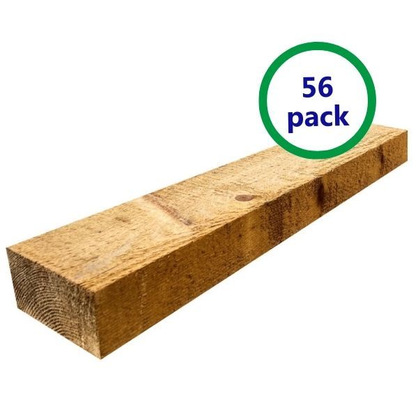 Pack de 56 mini traverses de bois traitées UC3 | 2,4 m x 150 mm x 75 mm