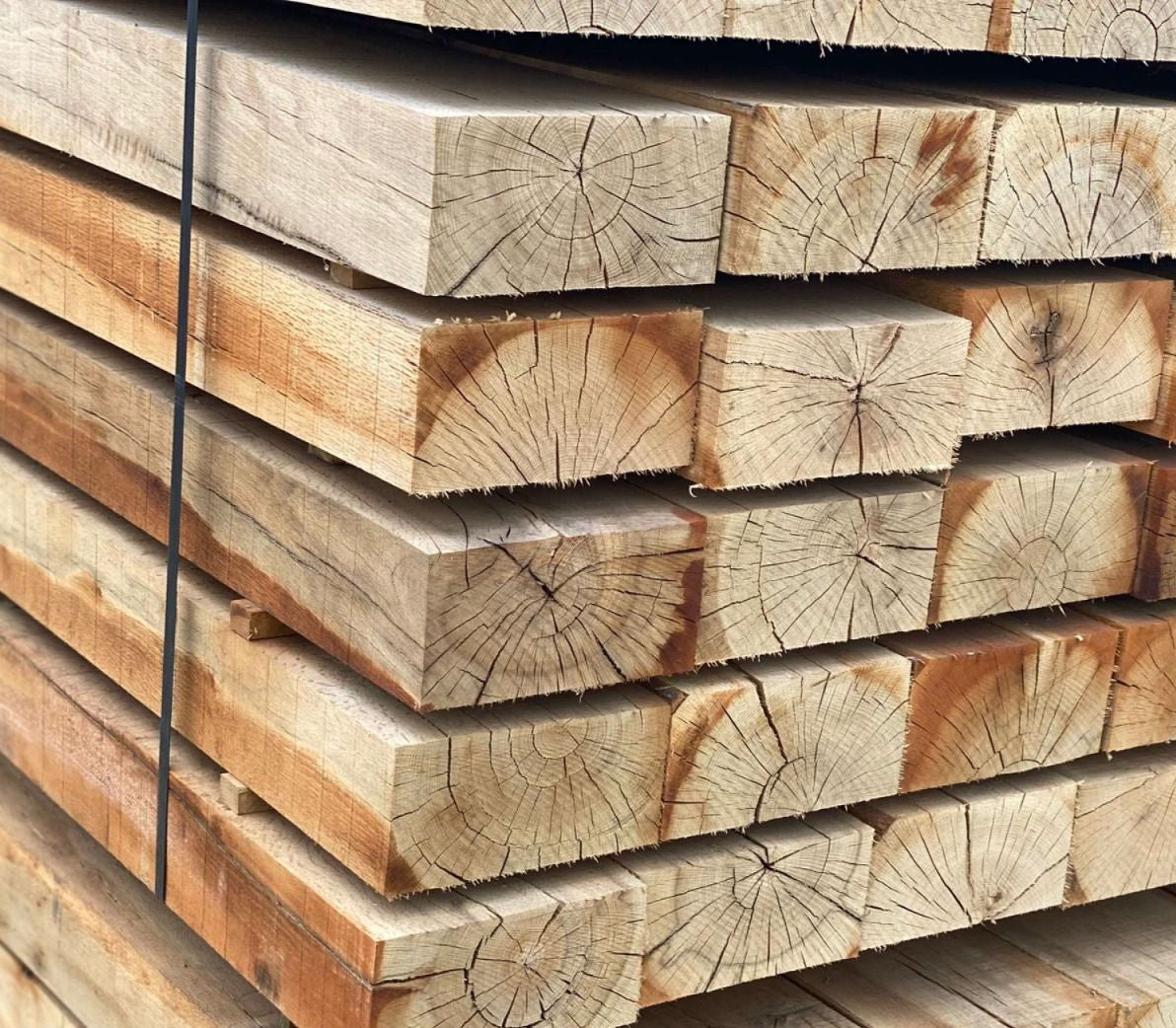 Pack de 42 mini traverses de bois en chêne (non traité) | L: 1,8 m