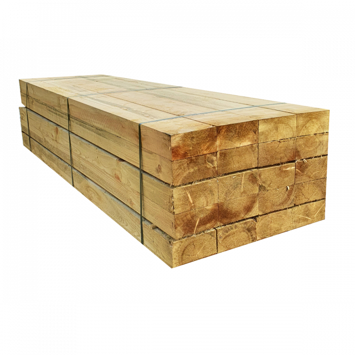 20 x Traverses de bois (Vert traité) UC3 | 2,4 m x 200 mm x 100 mm